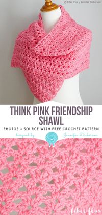 Think Pink Friendship Shawl Free Crochet Pattern