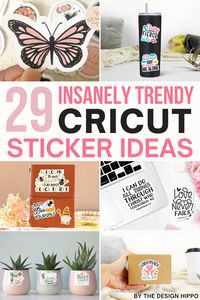 Are you looking for ideas to make Cricut stickers? Here's a list of 29 insanely trendy Cricut sticker ideas that you'll absolutely love. #cricutstickers #cricutstickersideas #cricutstickerideas