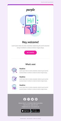 Purple | Responsive Notification & Transactional Email Templates View DEMO