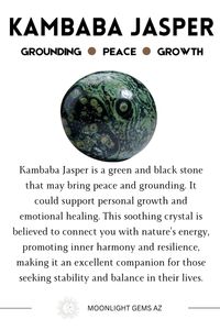 Discover the tranquil energy of Kambaba Jasper! This unique green and black crystal is known for its grounding and nurturing properties. Kambaba Jasper is said to promote emotional healing, enhance tranquility, and foster a deep connection with nature. It may help you release stress, boost your confidence, and cultivate inner peace. Perfect for meditation and personal growth, Kambaba Jasper could be your go-to crystal for a balanced and harmonious life. Embrace the soothing power of Kambaba Jasper today! 🌿🔮  #KambabaJasper #CrystalHealing #EmotionalHealing #Tranquility #HealingCrystals #Grounding #StressRelief #Meditation #InnerPeace #PersonalGrowth