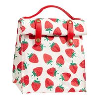 Red Strawberry Washable Paper Insulated Lunch Tote by World Market