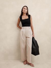 Everywhere Ponte Square-Neck Top | Banana Republic