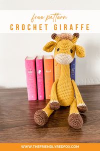 This free crochet giraffe pattern is tall, gangly and just plain adorable! It uses the yarn-through method to attach movable limbs!