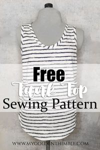 Sew a Classic Tank Top Sewing Pattern. Free Pattern & Tutorial.