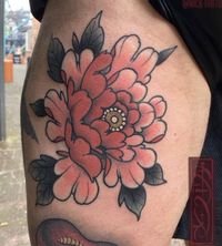 neojapanese japanese neotraditional peony flower tattoo