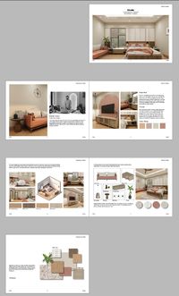 This is a page design presentation for a interior design project.