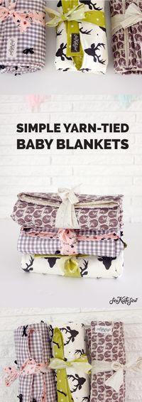 Simple Yarn Tied Baby Blanket | See Kate Sew