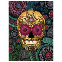 Sugar Skull Paisley Garden Vertical by Christopher Beikmann