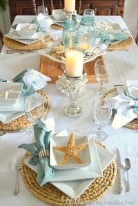 Beautiful Beach Theme Table Setting