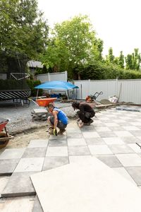 Checkerboard Concrete Pavers and a Yard Update - So Much Better With Age