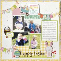 Happy Easter layout by Tya Smith for #EchoParkPaper featuring the "Easter Wishes" collection