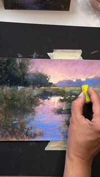 This is a scene I painted this summer from imagination! Soft pastel on pastelmat paper.