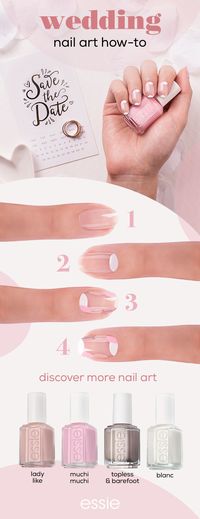 Pretty pinks and go-to neutrals perfectly set the wedding day tone. Whether you’re walking down the aisle or watching the “I dos,” there’s a lot to love about this wedding nail art how-to.