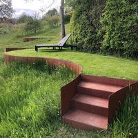 Chris and Robin Hutt | We have inserted four of these grass plinths into our meadows at key viewing points. They are designed to slow us down, pause, stop, and… | Instagram