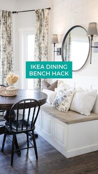 Visit my blog for the full tutorial for this IKEA hack dining bench! We've had ours since 2018, and it's held up perfectly. You can add an extra piece of plywood to the top of your bench if you prefer. Let me know if you'd try this! You can also find the tutorial for this IKEA kitchen cabinet dining bench by tapping the link in my bio and visiting my blog: https://thediymommy.com/build-a-dining-bench-from-kitchen-cabinets/ #thediymommy #IKEAhack #DIYHomeProjects #diyprojects