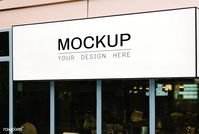 Blank rectangle shop sign mockup | free image by rawpixel.com / Jira