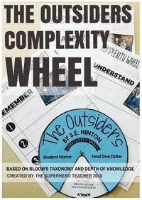 The Outsiders by S. E. Hinton Interactive Activity for grades 6-12 | Middle and high school English | Based on Bloom's Taxonomy and Depth of Knowledge