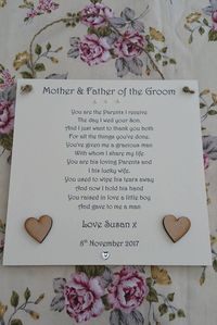 Mother and Father of the Groom Personalised Wedding Thank You