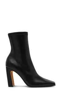 A squared-off toe and slender block heel balance a versatile bootie fashioned with a side zipper for easy entry. 3 1/2" heel Side zip closure Synthetic upper/textile lining/synthetic sole Imported