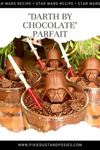 Make these decadent chocolate Disney Parks “Darth by Chocolate” parfaits at home with our easy copycat recipe. These treats are composed of eight layers of chocolately deliciousness and are a chocolate lover’s dream!