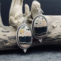 Sterling Silver Ocean Jasper Earrings