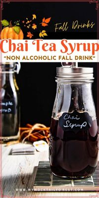 Craving the warm spices of fall and thanksgiving? This Homemade Chai Syrup recipe is perfect! This Easy Fall Drink is quick and easy to make, adding delicious Chai flavor to any drink. Use your Chai Syrup Recipe in Mocktails For Fall, coffee, tea, or even cocktails. Find Non Alcoholic mocktail Recipes and more ways to use your Chai Simple Syrup Recipe this Fall and thanksgiving today at mymocktailforest.com