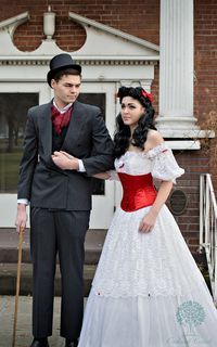 " After all tomorrow is another day" Our Gone With The Wind inspired shoot with Austin and Erin in out CS 411 Red Satin Corset! #orchardcorest #oc #corsets #gonewiththewind