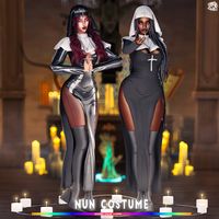 Nun costume Halloween, Dress and Veil, 10 colors, for sims4 game by Bluerosesims #ts4