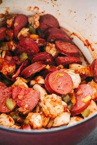 Jambalaya Recipe with Chicken, Shrimp and Sausages - One Pot Recipe