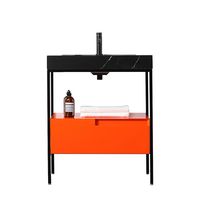 TEXEL 30” RED AMBER/BLACK INDUSTRIAL STYLE FREESTANDING BATHROOM VANIT – kartonrepublic