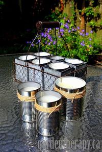 DIY Tutorial on How to Make Citronella Candles for the garden via Garden Therapy