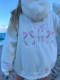 Pink Embroider Bow Hoodie – Sunkissedcoconut