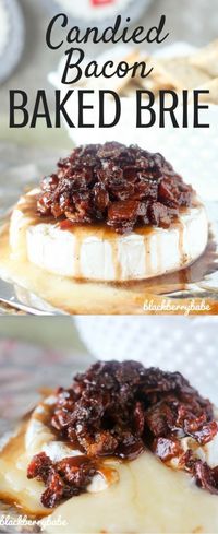 I think I just had a dumping syndrome foodgasm!!! CANDIED BACON with gooey BAKED BRIE! The best appetizer on the planet! Serve with crackers or mini toasts!