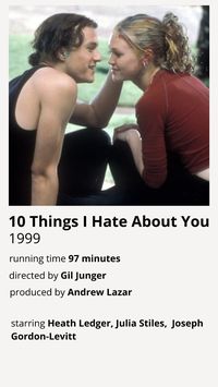 10 Things I Hate About You poster, teenage movie, 90s movie