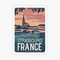 "Strasbourg France Travel Art Emblem" Sticker for Sale by KrisSidDesigns | Redbubble