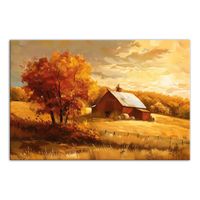 Add a harvest touch to your home this Fall season with this festive canvas wall art. Designed and printed in the United States on quality materials, this is an item you’re sure to love. August Grove® | August Grove® Golden Hour Fall Farmhouse Canvas Print / yellowCanvas in Orange | 12.00" H X 18.00" W | Wayfair | Home Decor