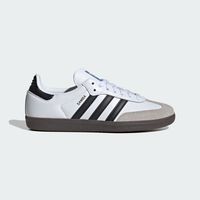 Born on the pitch, the Samba is a timeless icon of street style. This silhouette stays true to its legacy with a tasteful, low-profile, soft leather upper, suede overlays and gum sole, making it a staple in everyone's closet - on and off the pitch.