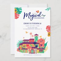 Encanto Magical Casa Madrigal Birthday Invitation. Invite all your family and friends to your child's Encanto themed Birthday Party! Personalize by adding all your party details!