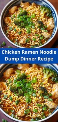 Quick and easy chicken ramen noodle dump dinner. Perfect for busy nights!