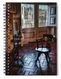 The spiral notebook is 6" x 8" in size and includes 120 pages. The inside of the back cover includes a pocket for storing extra paper and pens. #wool #CozyNotebook #oldRoomNotebook