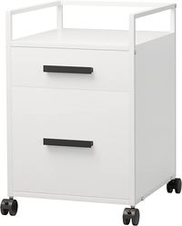 Amazon.com: FEZIBO 2-Drawer Mobile File Cabinet, Wood Rolling Filing Cabinet for A4/Letter Size, Printer Stand, Storage Cabinet for Home Office, Deep Black : Office Products