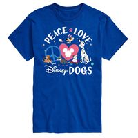 Disney Classics - Cats & Dogs - Peace Love Disney Dogs - Men's Short Sleeve Graphic T-Shirt - Celebrate the essence of Disney's Disney with officially licensed apparel featuring unique designs crafted exclusively by Hybrid Apparel. Each piece brings beloved characters, iconic imagery, and memorable moments to life, offering Disney fans a one-of-a-kind way to showcase their passion.