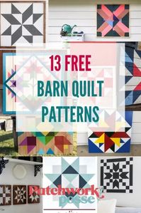 13 Free printable barn quilt patterns, Anyone can make!