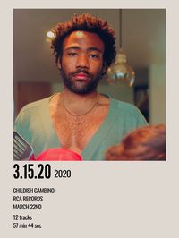 minimal aesthetic polaroid album poster for donald glover presents 3 15 20