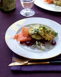 Potato-Quinoa Cakes with Smoked Salmon and Beets Recipe on Food & Wine