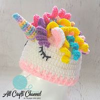 Crochet Unicorn beanie / hat