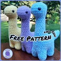 Kaylee Gibson | 🦕 FREE PATTERN 🦕 🦕 This is a no-sew brontosaurus crochet pattern, and... it's free! (Edit) R16 of the body should be (16) sts R9 of the… | Instagram