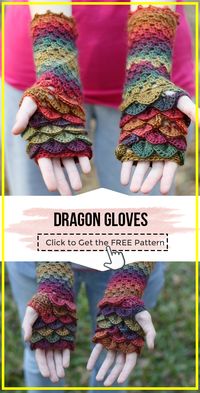 crochet Dragon Gloves free pattern - Easy Crochet Gloves Pattern for Beginners. Click to Get the Pattern via @shareapattern.com