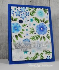 Handmade Birthday Card with #Altenew Spring Shower Cover Die and #Hot Off the Press Birthday Greetings.