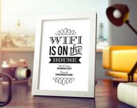 WIFI is on the House Printable Sign, Printable Download, WIFI Sign, Guest Bedroom Sign, Wall Art Printable Download from Bliss Paper Boutique $6.50